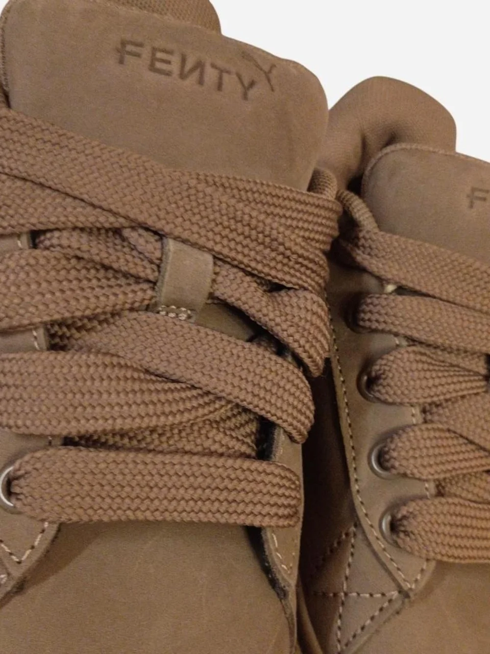 FENTY Kids Low-Top Platform Sneakers in Chestnut Brown